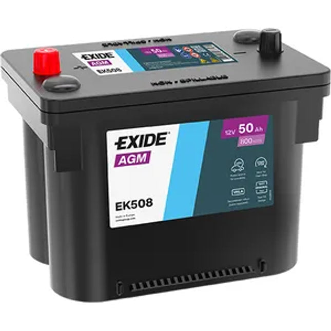 EXIDE EK508 AGM CAR BATTERY 50AH - Powerland.co.uk