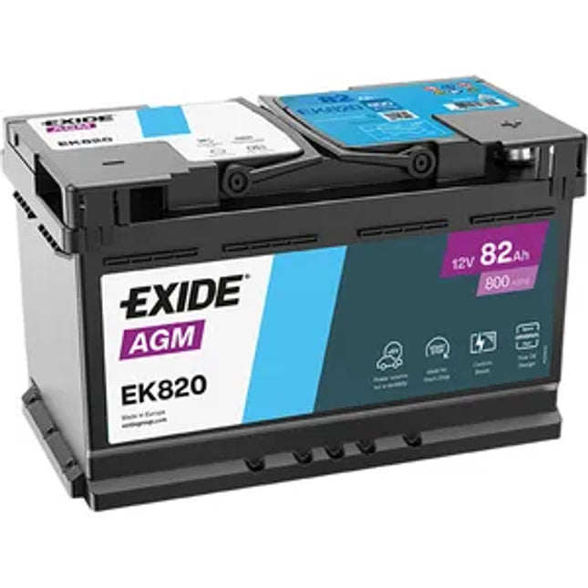 Exide 110 AGM Car Battery 80Ah EK820 - Powerland.co.uk