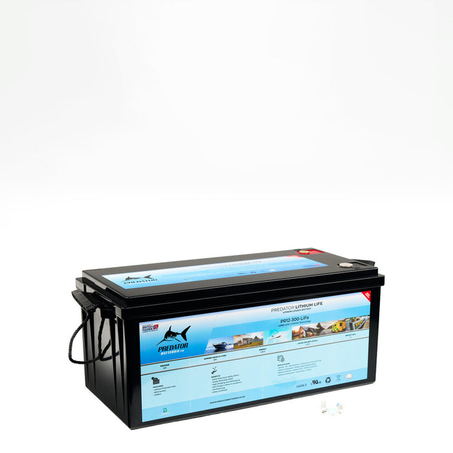 PR12-300-LIFE Predator Batteries 12v 300Ah Lithium 4 LiFe Battery – 5 Year Guarantee – Leisure Battery with Built in BMS - Powerland.co.uk