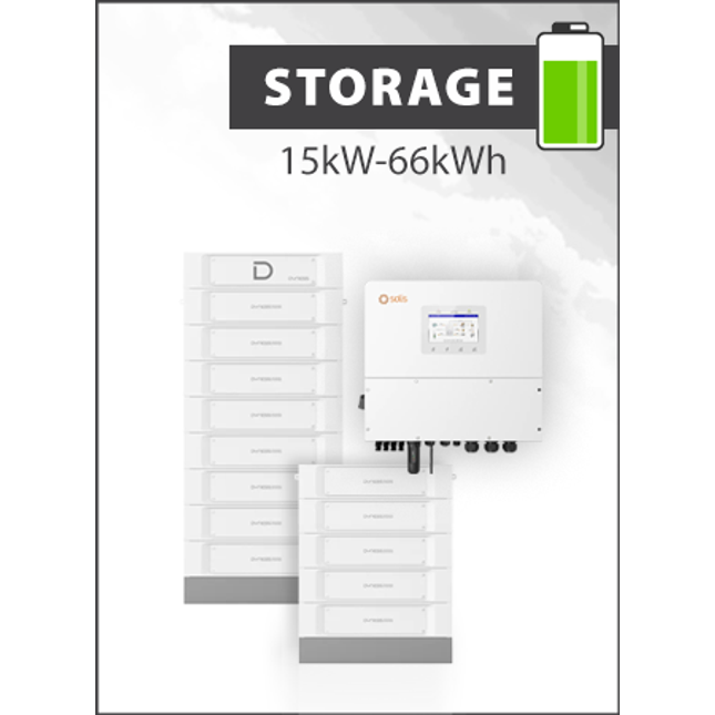 Solis S6 EH3P15K-H-EU and Dyness Stack 100 66kWh Storage Package