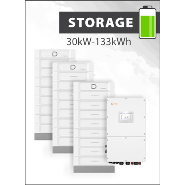Solis S6 EH3P30K-H-EU and Dyness Stack 100 133 kWh Storage Package
