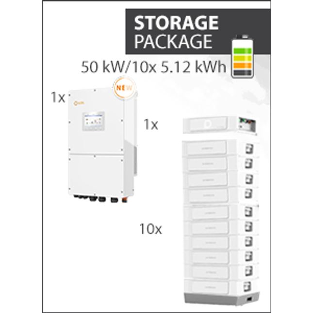 Solis S6 EH3P50K-H-EU and Dyness Stack 100 51kWh Storage Package