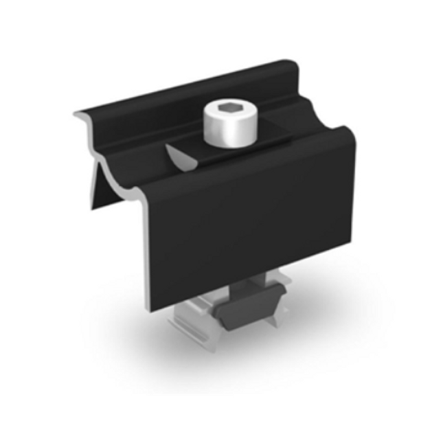 Universal End Clamp One Black Anodised 30 - 42mm