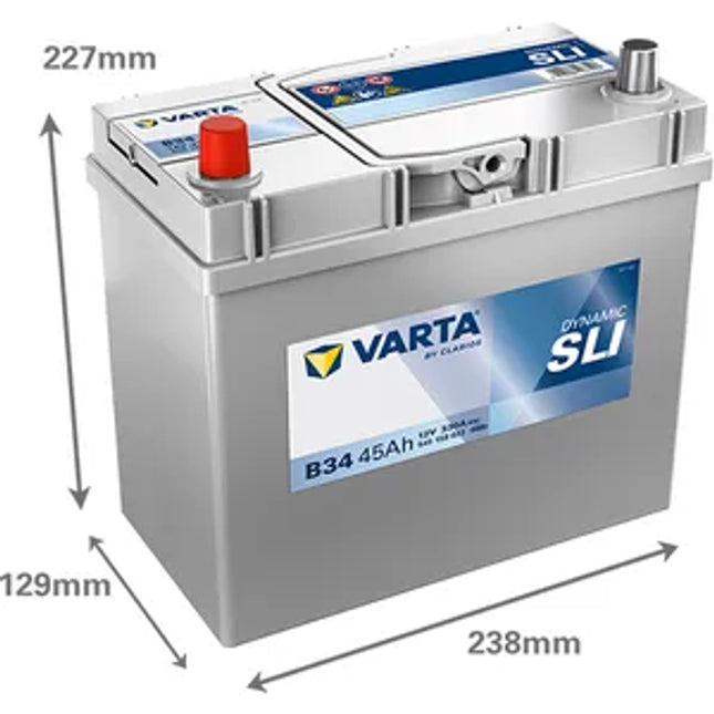 B34 Varta Dynamic SLI Car Battery 12V 45Ah (545158033) (049 057) - Powerland.co.uk