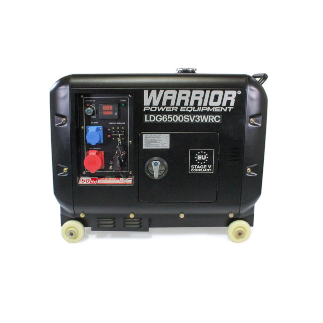 Warrior 5500 Watt Silent Diesel Three Phase Generator with Electric and Remote Start - LD G6500SV3WRC - Powerland Renewable Energy