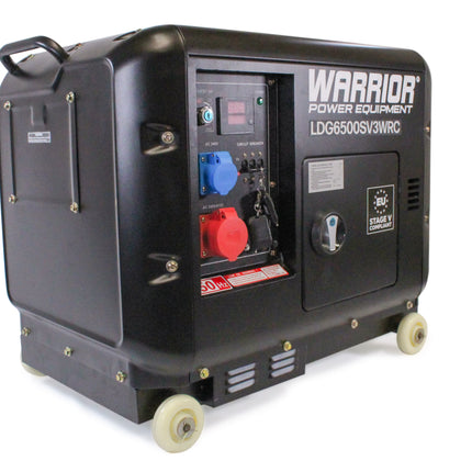 Warrior 5500 Watt Silent Diesel Three Phase Generator with Electric and Remote Start - LD G6500SV3WRC - Powerland Renewable Energy