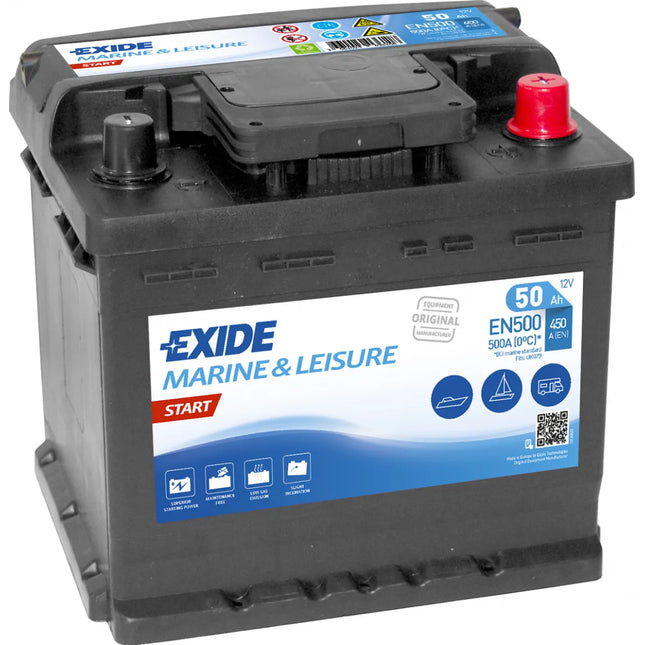 EN500 EXIDE START MARINE LEISURE BATTERY-Powerland