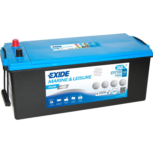 EXIDE EP2100 DUAL AGM LEISURE MARINE BATTERY-Powerland