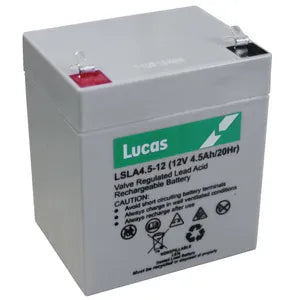 LSLA4.5-12 LUCAS SEALED LEAD ACID BATTERY 12V 4.5AH - Powerland Renewable Energy
