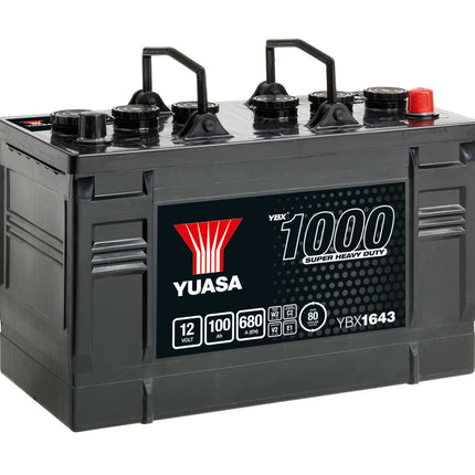 Yuasa YBX1643 12V 100Ah 680A Super Heavy Duty Commercial Vehicle Battery (643HD)-Powerland