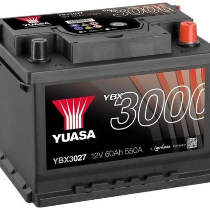 YBX3027 12V 60Ah 550A Yuasa SMF Car Battery Type 027-Powerland