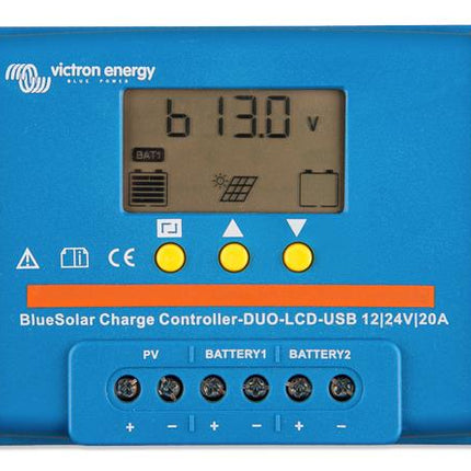 Victron Energy BlueSolar PWM DUO-LCD&USB 12/24V-20A – SCC010020060-Powerland