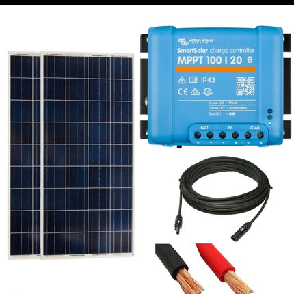 Victron 350W Mono Solar Panel Kit with SmartSolar MPPT 100/20, Solar cable and Mounts