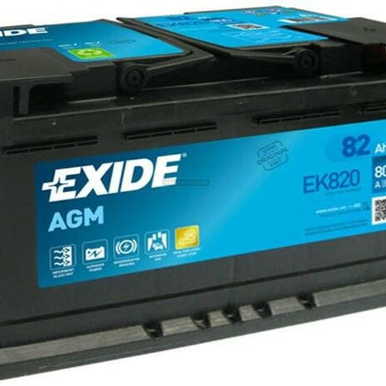 Exide EK820 Start-Stop AGM 82Ah 800A Type 110 12V Car Battery