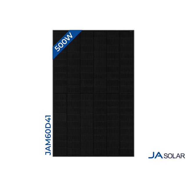 JA Solar 500W N-Type Bifacial Double Glass Panel All Black