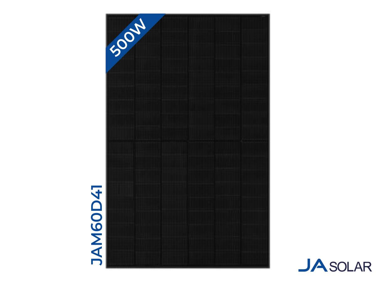 Solar Module 500w JA Solar 500W N-Type Bifacial Double Glass Panel All Black – Powerland ...