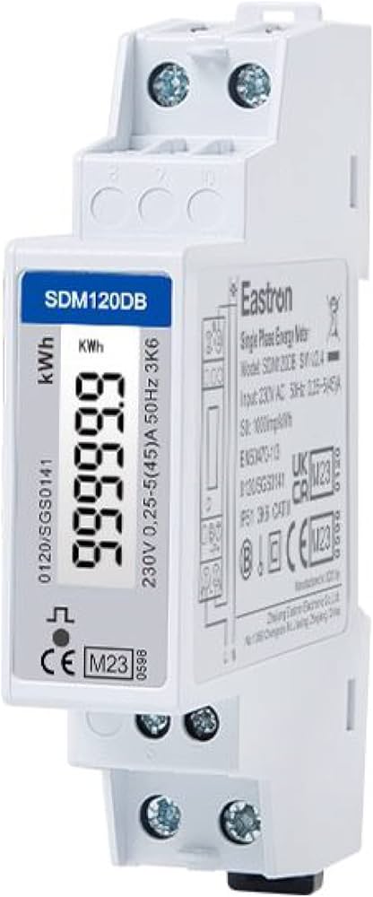 Backloading Meter SDM120DB-MID Single-Phase DIN Rail Mounted Digital Meter With Back Lig ...