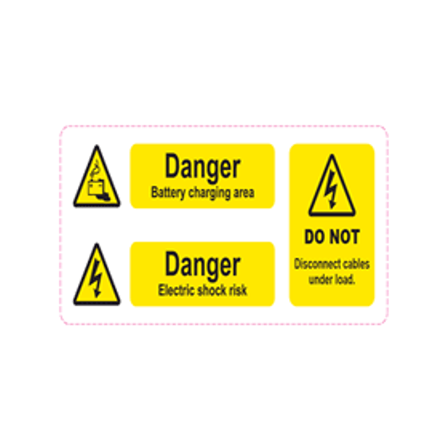 Battery Hazard label Li-ion ( 230mm * 90mm ) - Powerland Renewable Energy