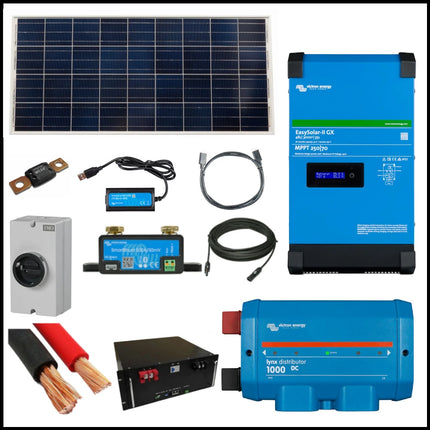 ESS Kit – Victron Energy 2.4kW Kit with 1.4kW Solar Array, 3000VA EasySolar-II and 5.1kWh TN Power Li-PO4 Battery