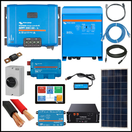 ESS Kit – Victron Energy 4kW Kit with 3.2kW Solar Array, 5000VA Quattro and 10.2kWh Topband Li-PO4 Battery
