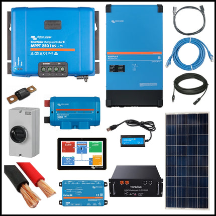 ESS Kit – Victron Energy 8kW Kit with 4.3kW Solar Array and 15.2kWh Topband Li-PO4 Battery