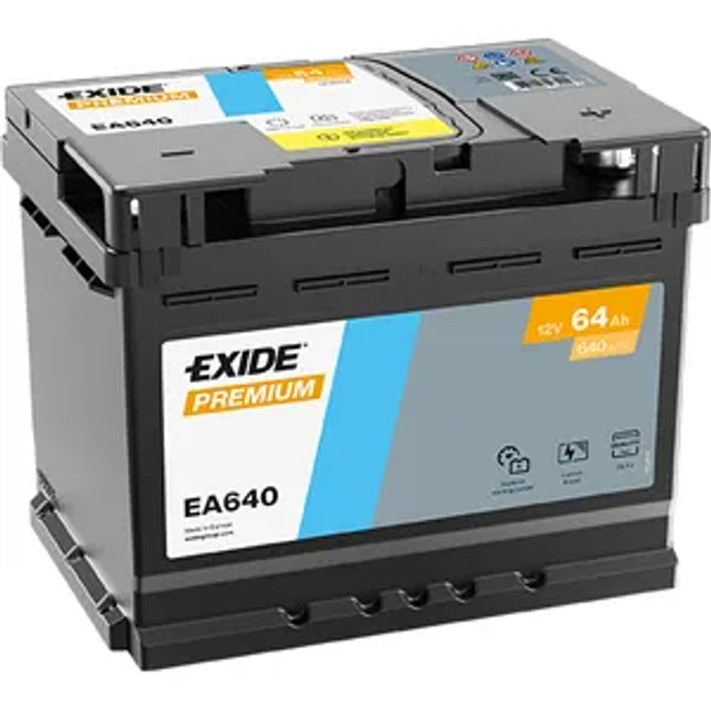 EA640 EXIDE PREMIUM CAR BATTERY 027 64AH CCA (EN) 640A - Powerland.co.uk