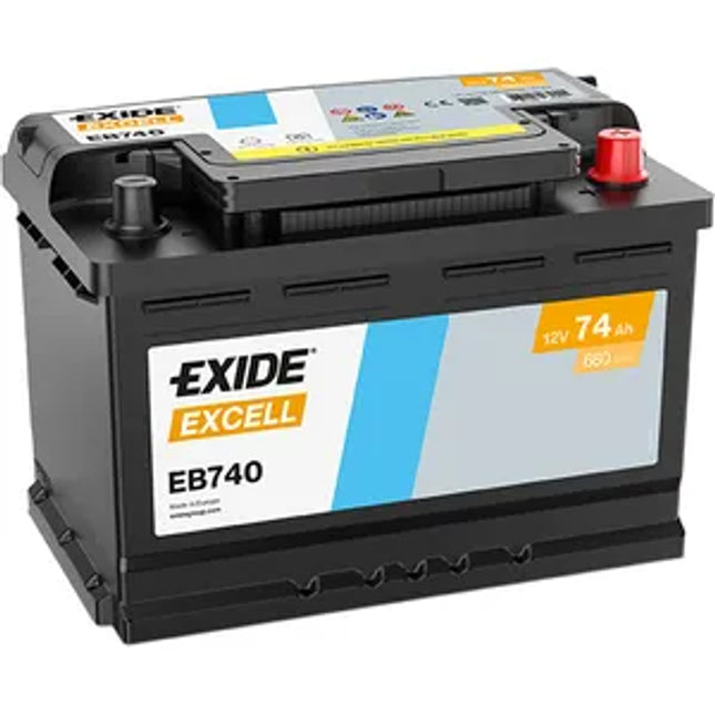 067SE EXIDE EXCELL CAR BATTERY EB740 (EX18) 12V 74AH CCA (EN) 680A
