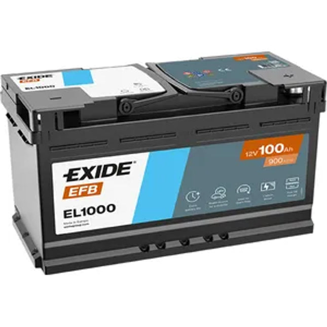 EXIDE 019 EFB CAR BATTERY 100AH EL1000 - Powerland.co.uk