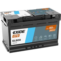 EXIDE 115 EFB CAR BATTERY 80AH EL800 - Powerland.co.uk
