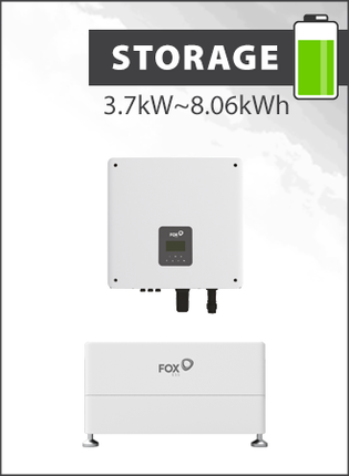 Fox ESS H1 3.7kW G2 Hybrid Inverter with ECS4100 Battery stack of 2 (8.06kWh)