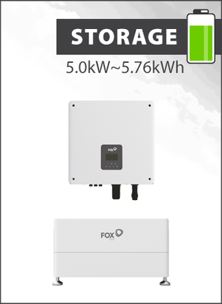 Fox ESS H1 5.0kW G2 Hybrid Inverter with ECS2900 Battery stack of 2 (5.76kWh)