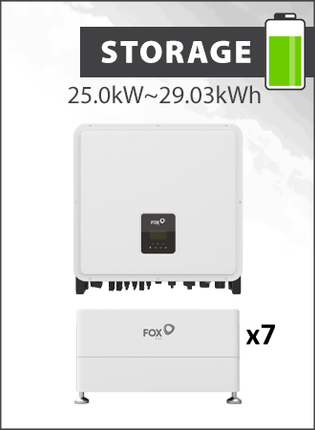 Fox ESS H3 Pro 25.0kW Hybrid Inverter with ECS4300 Battery stack of 7 (29.03kWh)