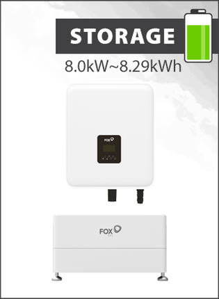 Fox ESS KH1 8.0kW Hybrid Inverter with ECS4300 Battery stack of 2 (8.29kWh)