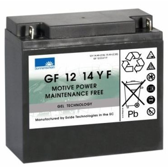 GF12014YF SONNENSCHEIN GEL BATTERY (GF1214YF / GF 12 14 Y F) 12V 15AH-Powerland