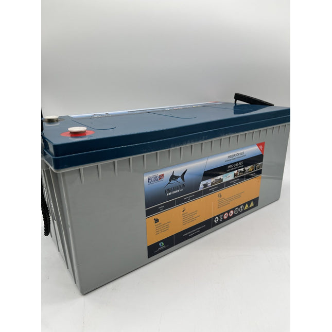 Predator Batteries 12v 240Ah AES Carbon Gel Ultra Deep Cycle Battery – 4 Year Guarantee - Powerland.co.uk