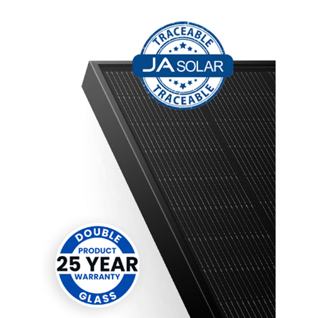 JA Solar 460W N-type Double Glass Monofacial LR Traceable 54 Cell All Black MC4 - Powerland.co.uk