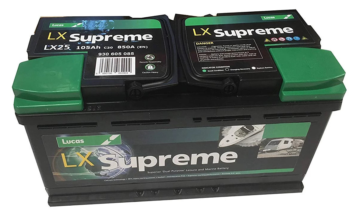 Lucas Dual Purpose Leisure / Marine LX25 12V 105Ah (CCA800A)-Powerland
