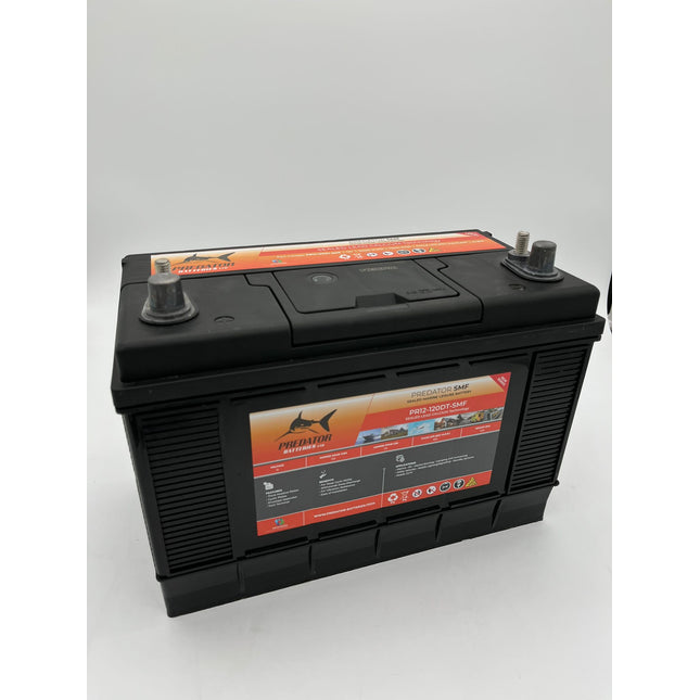Predator Batteries 12v 120Ah SMF Sealed Lead Acid Battery – 2 Year Guarantee – Dual Terminal Leisure Battery - Powerland.co.uk