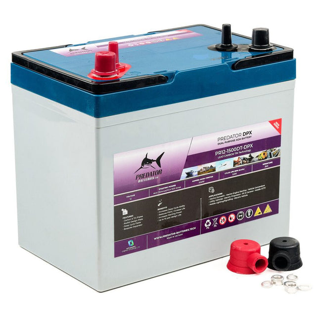 Predator Batteries 12v 100Ah DPX Dual Purpose Battery – 4 Year Guarantee – Dual Terminal Leisure Battery - Powerland.co.uk