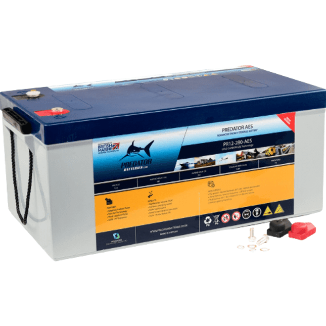 Predator Batteries 12v 280Ah AES Carbon Gel Ultra Deep Cycle Battery – 4 Year Guarantee - Powerland.co.uk