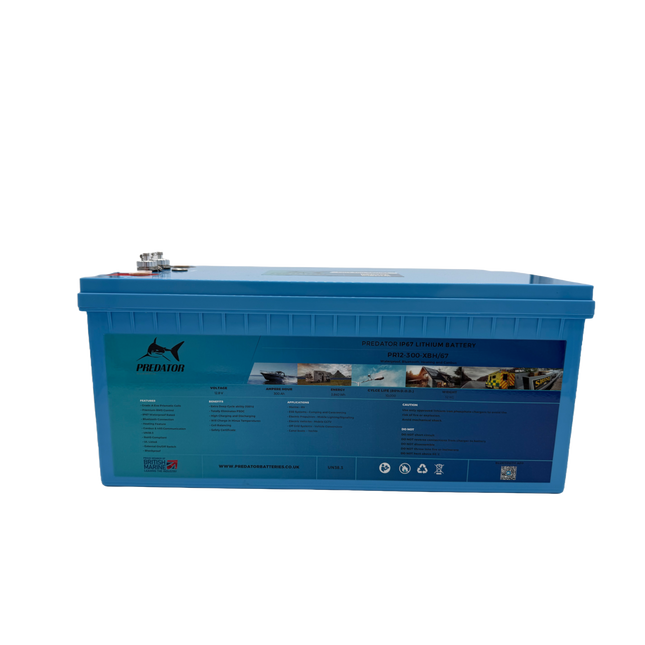 Predator Lithium PR12-300-XBH/67 - 12v 300ah Bluetooth – CanBus- Heating and fully IP67 rated Waterproof Lithium Batteries