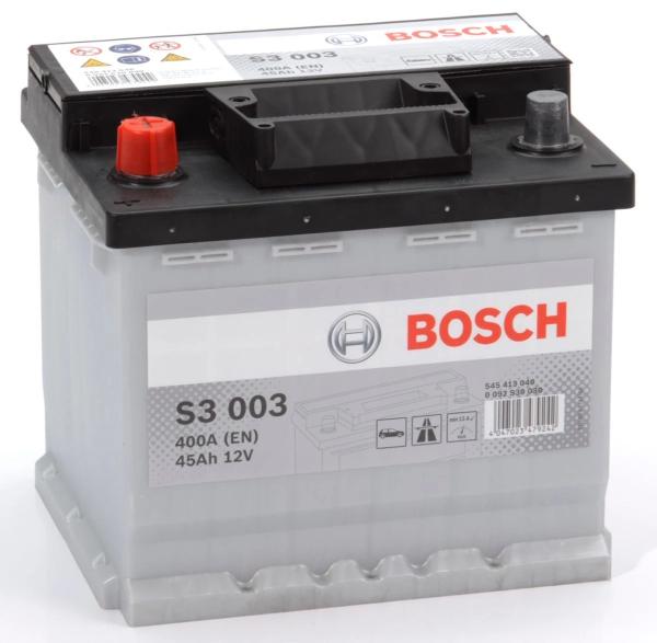 S3 003 BOSCH CAR BATTERY 12V 45AH (CCA 400 amps) Type 077 S3003-Powerland