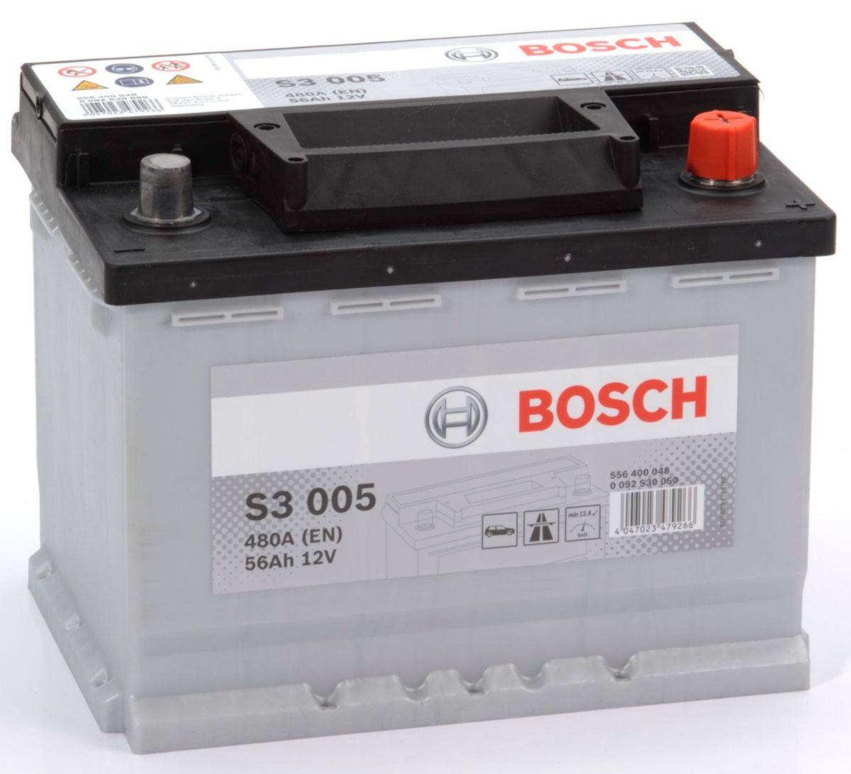 S3 005 BOSCH CAR BATTERY 12V 56AH (CCA 480 amps) Type 027 S3005-Powerland