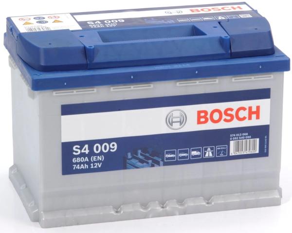 S4 009 BOSCH CAR BATTERY 12V 74AH (CCA 680 amps) Type 086 S4009-Powerland
