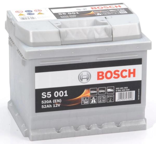 S5 001 BOSCH CAR BATTERY 12V 52AH (CCA 520amps) Type 063 S5001-Powerland