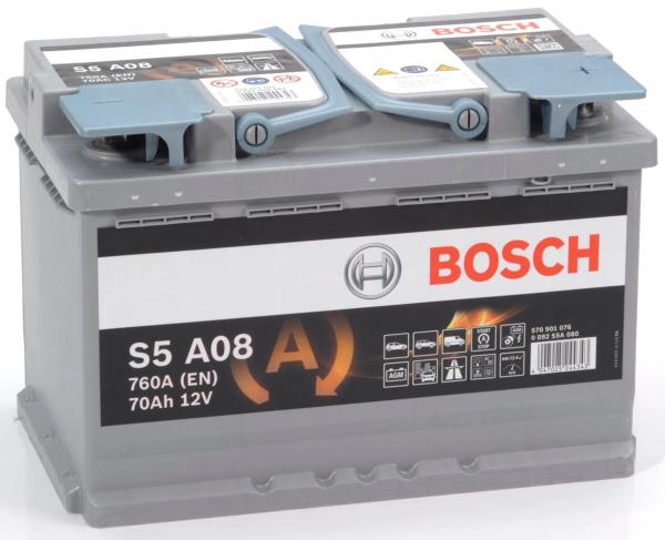S5 A08 BOSCH AGM CAR BATTERY 12V 70AH (CCA 760amps) Type 096 AGM S5A08-Powerland