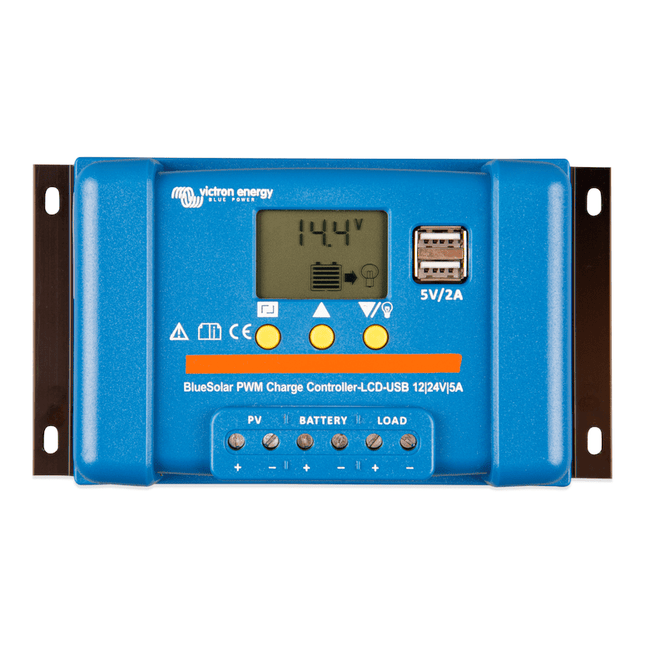 Victron Energy BlueSolar PWM LCD&USB 12/24V 5A – SCC010005050-Powerland