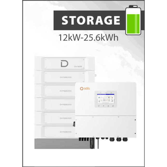 Solis S6 EH3P12K-H-EU and Dyness Stack 100 25.6kWh Storage Package