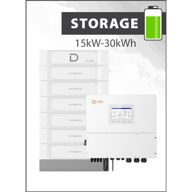 Solis S6 EH3P15K-H-EU and Dyness Stack 100 30kWh Storage Package