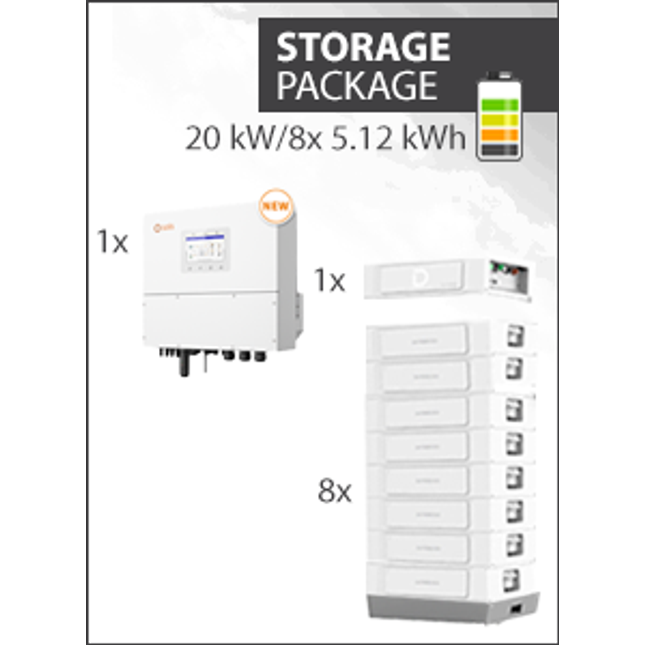 Solis S6 EH3P20K-H-EU and Dyness Stack 100 41kWh Storage Package
